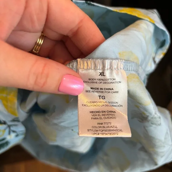 ❗️FINAL❗️NWT French Connection Blue and Yellow Lemon Midi Dress XL - Picture 13 of 14